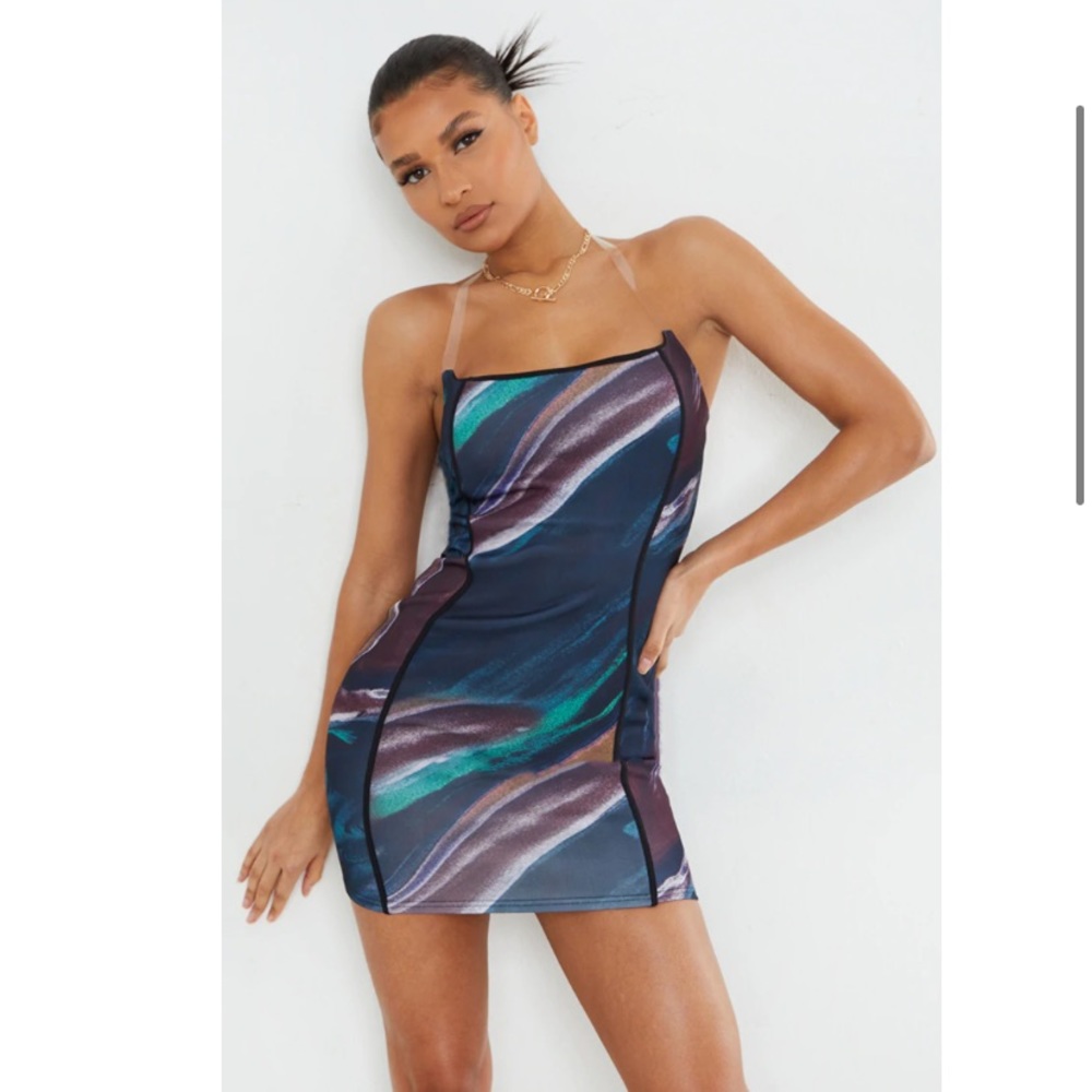 Multi Abstract Print Dress